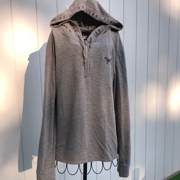 PINK Victoria's Secret Tops - Pink Victoria's secret hoodie grey sweatshirt size medium causal oversized​​​